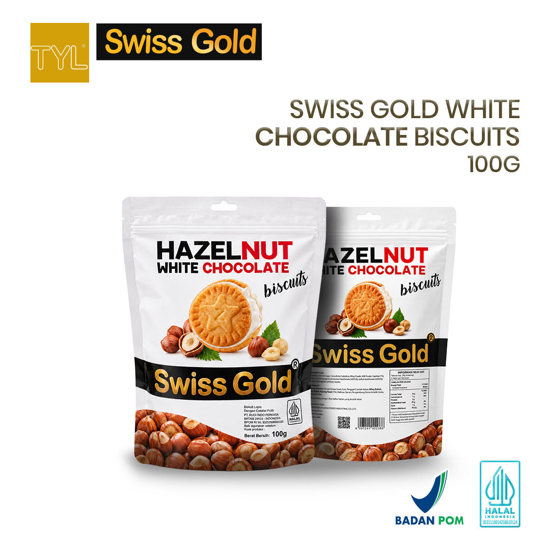 SWISSGOLD Hazelnut White Chocolate Biscuits 100GR